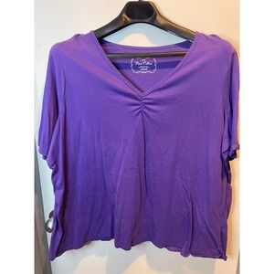Avenue Womens Purple‎ Shirt Plus Size 26/28 RN# 73960